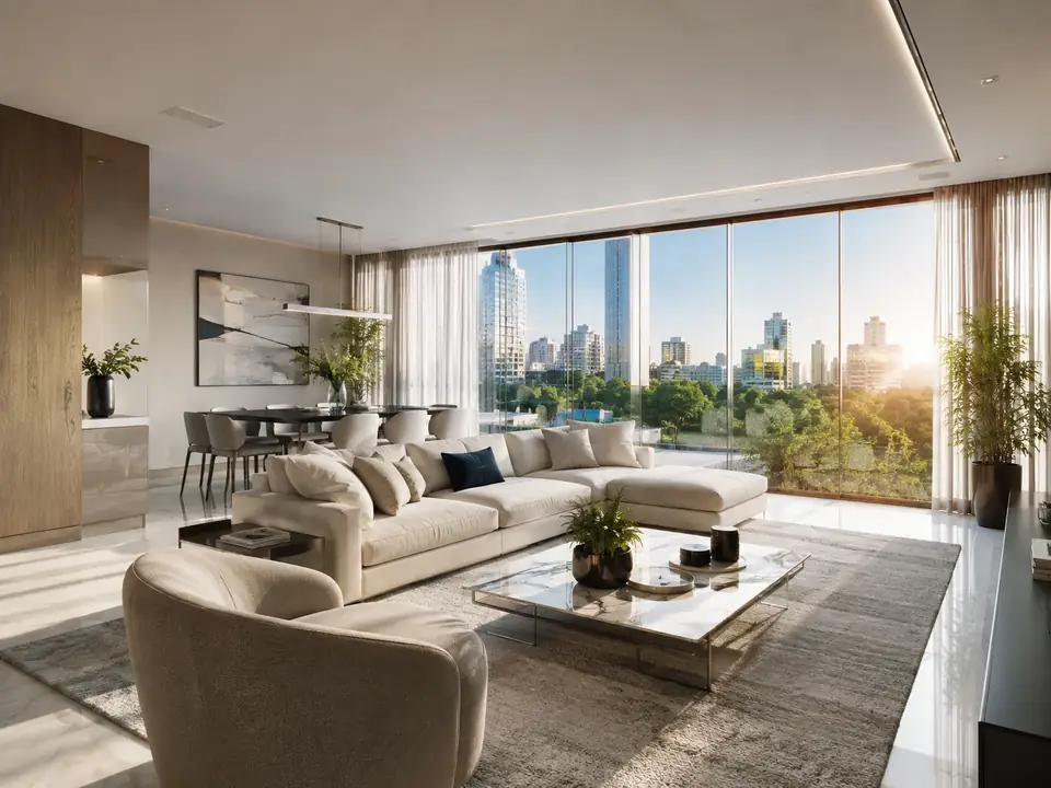 Sala de imóvel residencial, imagem ilustrativa para custo de moradia em Brasília